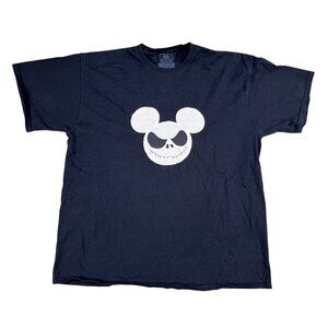 Nightmare Before Christmas Mickey Embroidered Disney Black T-Shirt Sz XL